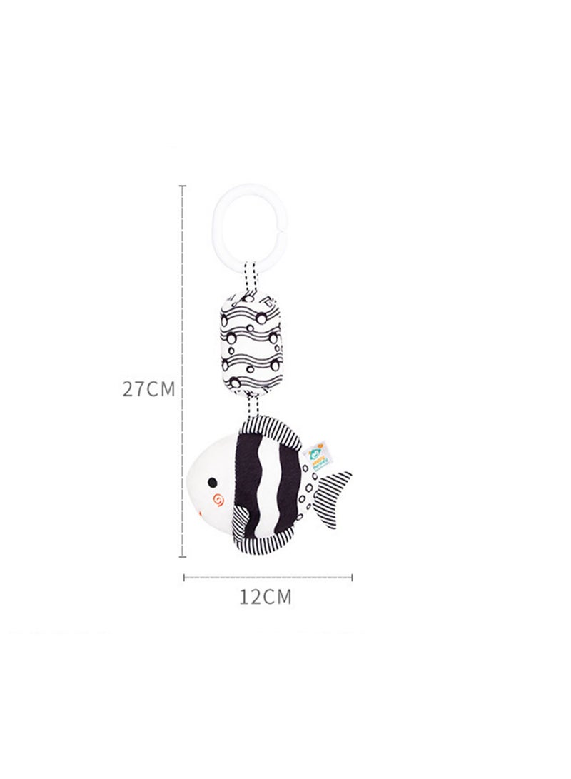New Black And White Newborn Bed Bell Baby Early Education Toy Visual Stimulation Wind Chime Stroller Pendant Toy (Starfish) - Image 2